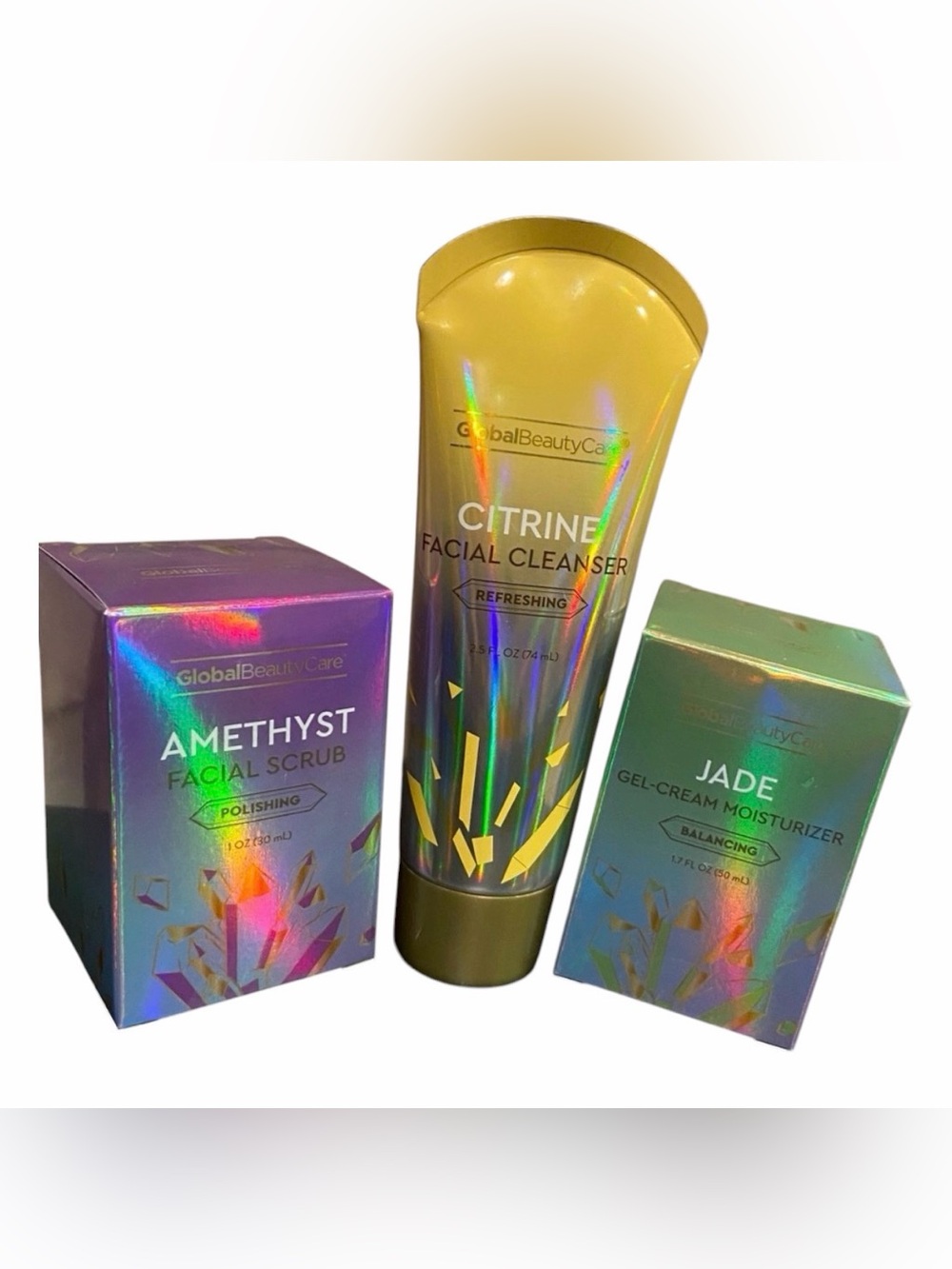 Global Beauty Care Facial Set with Cleanser, Scrub, and Moisturizer